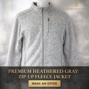 Andrew Marc New York Fleece Zip up Performence Marled Sweater with pockets W Med